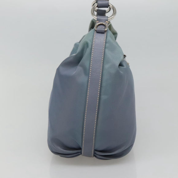 PRADA Shoulder Bag Nylon Blue Silver Auth mr1259