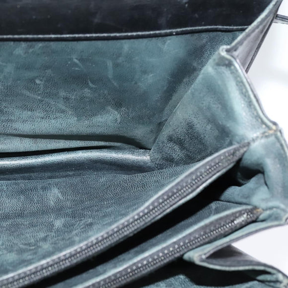 CELINE Shoulder Bag Leather Black Gold Auth mr1261