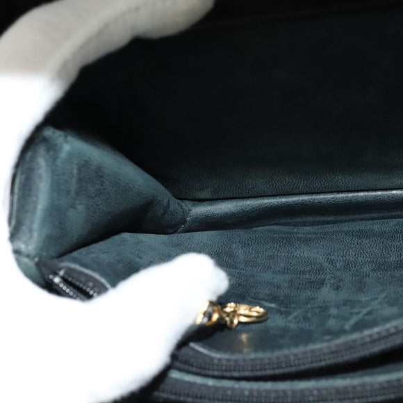 CELINE Shoulder Bag Leather Black Gold Auth mr1261