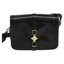 CELINE Shoulder Bag Leather Black Gold Auth mr1261-13