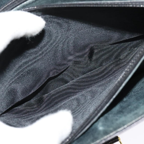 CELINE Shoulder Bag Leather Black Gold Auth mr1261