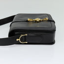 CELINE Shoulder Bag Leather Black Gold Auth mr1261-3
