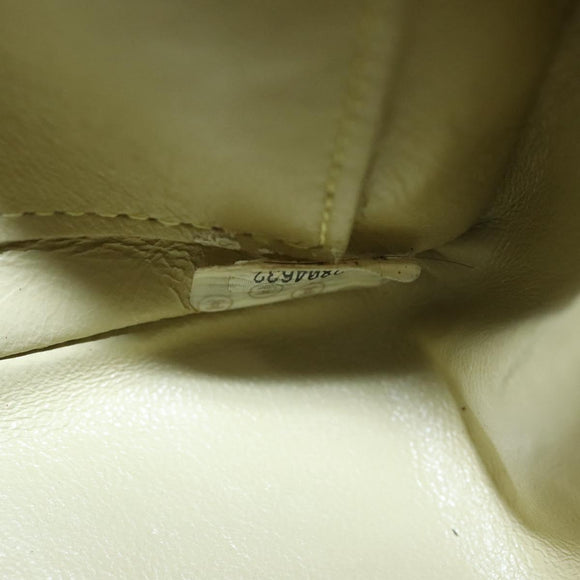 CHANEL Matelasse Chain Shoulder Bag Suede Light Yellow CC Auth mr1272