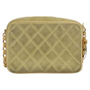 CHANEL Matelasse Chain Shoulder Bag Suede Light Yellow CC Auth mr1272-2