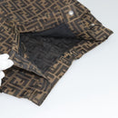 FENDI Zucca Canvas Pants 42 Black Brown Auth mr1285-9