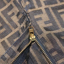 FENDI Zucca Canvas Pants 42 Black Brown Auth mr1285-10