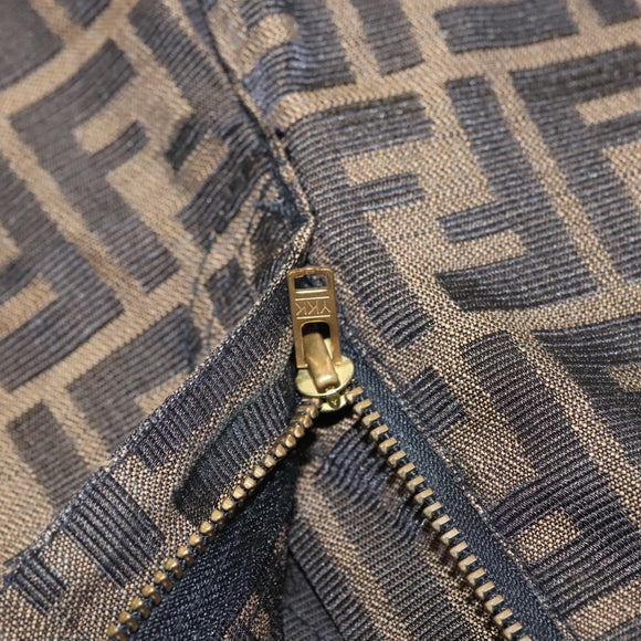 FENDI Zucca Canvas Pants 42 Black Brown Auth mr1285