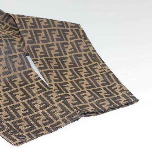 FENDI Zucca Canvas Pants 42 Black Brown Auth mr1285