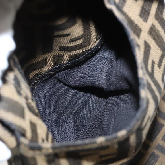 FENDI Zucca Canvas Pants 42 Black Brown Auth mr1285