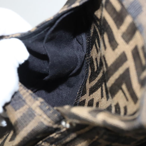 FENDI Zucca Canvas Pants 42 Black Brown Auth mr1285