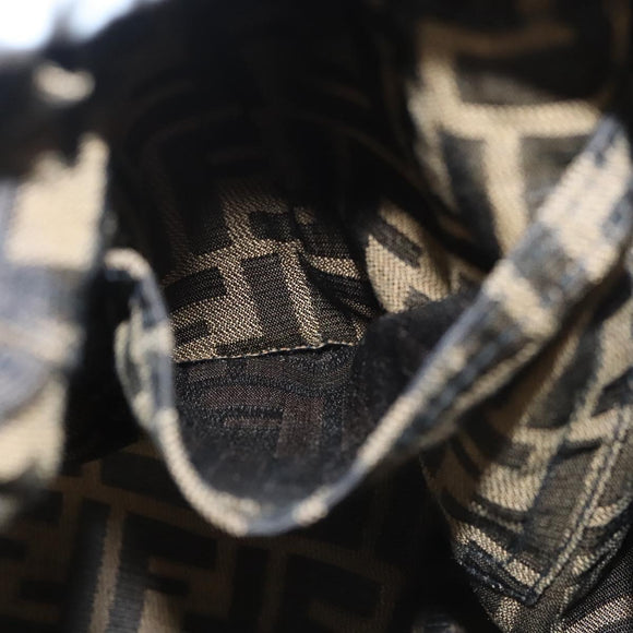 FENDI Zucca Canvas Pants 42 Black Brown Auth mr1285