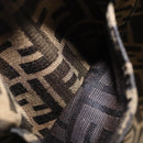 FENDI Zucca Canvas Pants 42 Black Brown Auth mr1285-17