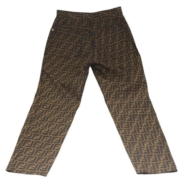 FENDI Zucca Canvas Pants 42 Black Brown Auth mr1285 - 0