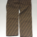 FENDI Zucca Canvas Pants 42 Black Brown Auth mr1285-4