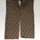 FENDI Zucca Canvas Pants 42 Black Brown Auth mr1285-6