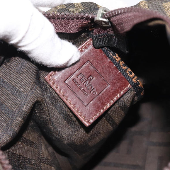 FENDI Zucca Canvas Mini Hand Bag Brown Brown Auth mr1287
