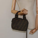 FENDI Zucca Canvas Mini Hand Bag Brown Brown Auth mr1287-20