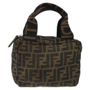 FENDI Zucca Canvas Mini Hand Bag Brown Brown Auth mr1287-13