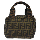 FENDI Zucca Canvas Mini Hand Bag Brown Brown Auth mr1287-2