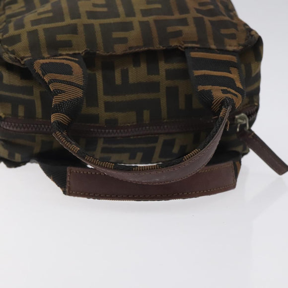 FENDI Zucca Canvas Mini Hand Bag Brown Brown Auth mr1287