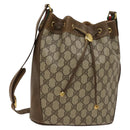 GUCCI GG Supreme Sherry Line Shoulder Bag PVC Beige Gold 72 02 034 Auth mr1290-1