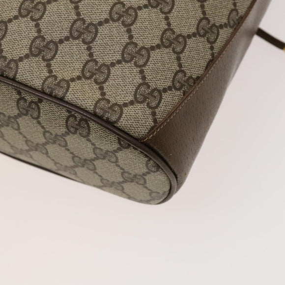 GUCCI GG Supreme Sherry Line Shoulder Bag PVC Beige Gold 72 02 034 Auth mr1290