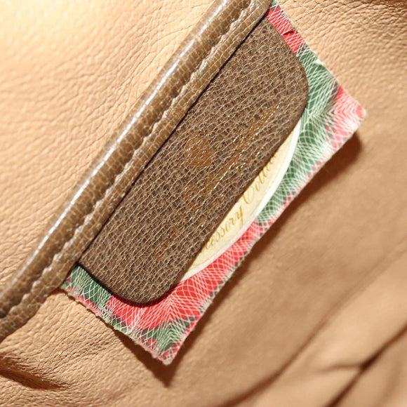 GUCCI GG Supreme Sherry Line Shoulder Bag PVC Beige Gold 72 02 034 Auth mr1290