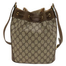 GUCCI GG Supreme Sherry Line Shoulder Bag PVC Beige Gold 72 02 034 Auth mr1290-2