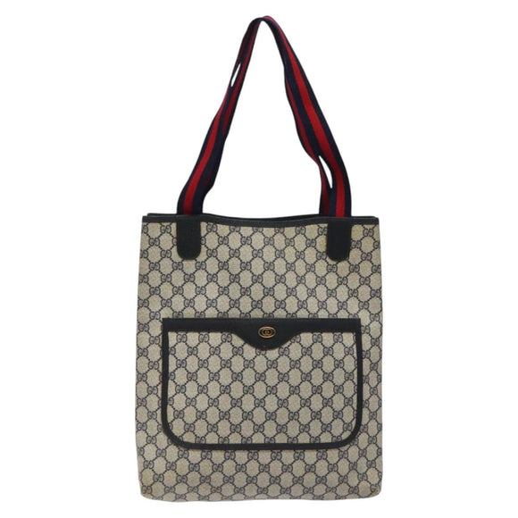 GUCCI GG Supreme Sherry Line Tote Bag PVC Navy 39 02 003 Auth mr1292