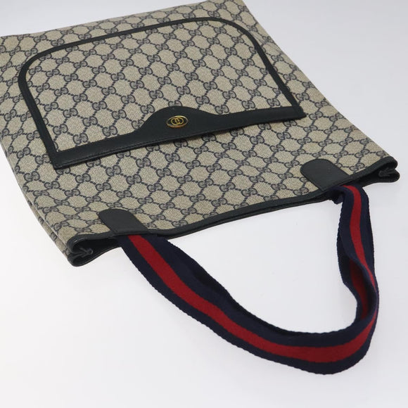 GUCCI GG Supreme Sherry Line Tote Bag PVC Navy 39 02 003 Auth mr1292