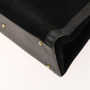 GUCCI Bamboo Hand Bag Suede Black Gold 002 2853 0260 0 Auth mr1295-15