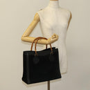 GUCCI Bamboo Hand Bag Suede Black Gold 002 2853 0260 0 Auth mr1295-20