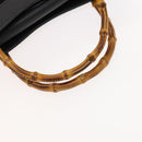 GUCCI Bamboo Hand Bag Suede Black Gold 002 2853 0260 0 Auth mr1295-7