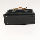GUCCI Bamboo Hand Bag Suede Black Gold 002 2853 0260 0 Auth mr1295-5