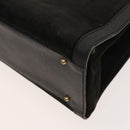 GUCCI Bamboo Hand Bag Suede Black Gold Auth mr1297-15