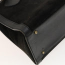 GUCCI Bamboo Hand Bag Suede Black Gold Auth mr1297-16