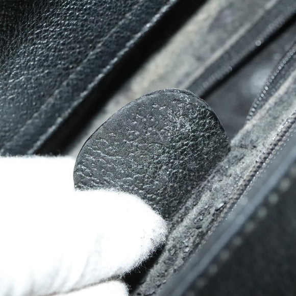 GUCCI Bamboo Hand Bag Suede Black Gold Auth mr1297