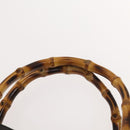 GUCCI Bamboo Hand Bag Suede Black Gold Auth mr1297-8