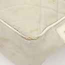 CHANEL Shoulder Bag Canvas Gray Silver CC Auth mr1301-15