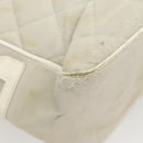 CHANEL Shoulder Bag Canvas Gray Silver CC Auth mr1301-16