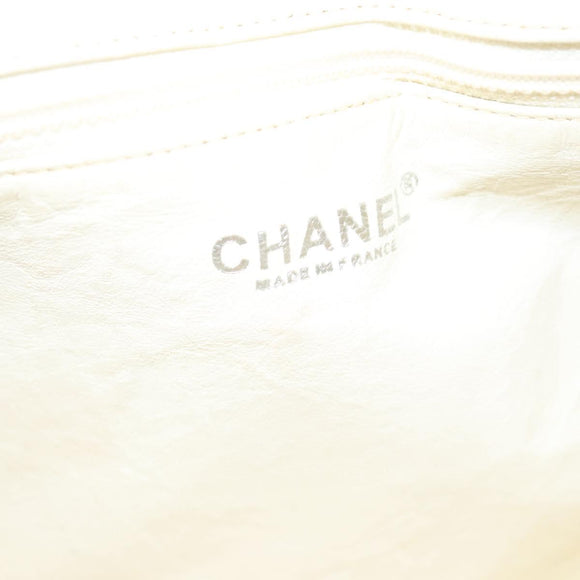 CHANEL Shoulder Bag Canvas Gray Silver CC Auth mr1301