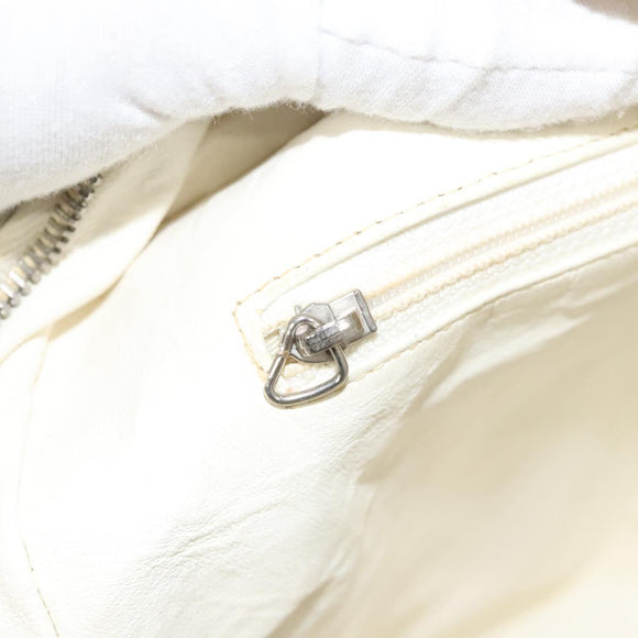 CHANEL Shoulder Bag Canvas Gray Silver CC Auth mr1301