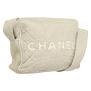 CHANEL Shoulder Bag Canvas Gray Silver CC Auth mr1301-1