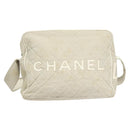 CHANEL Shoulder Bag Canvas Gray Silver CC Auth mr1301-13