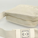 CHANEL Shoulder Bag Canvas Gray Silver CC Auth mr1301-6