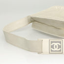 CHANEL Shoulder Bag Canvas Gray Silver CC Auth mr1301-7