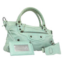 BALENCIAGA City Hand Bag Leather Green Auth mr1307-1