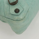 BALENCIAGA City Hand Bag Leather Green Auth mr1307-9