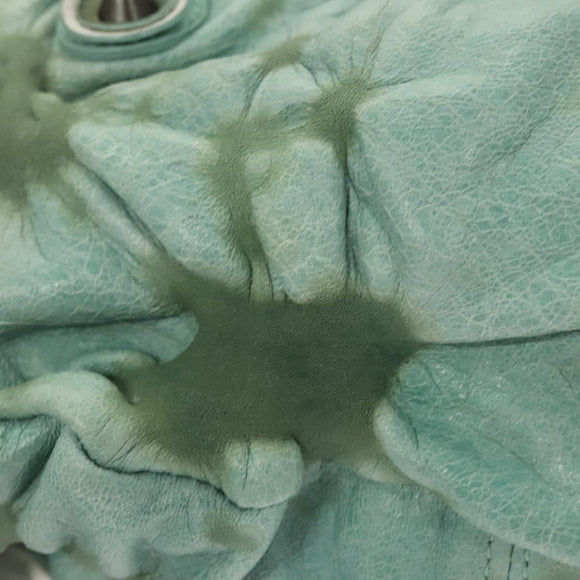 BALENCIAGA City Hand Bag Leather Green Auth mr1307