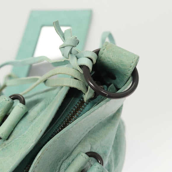 BALENCIAGA City Hand Bag Leather Green Auth mr1307